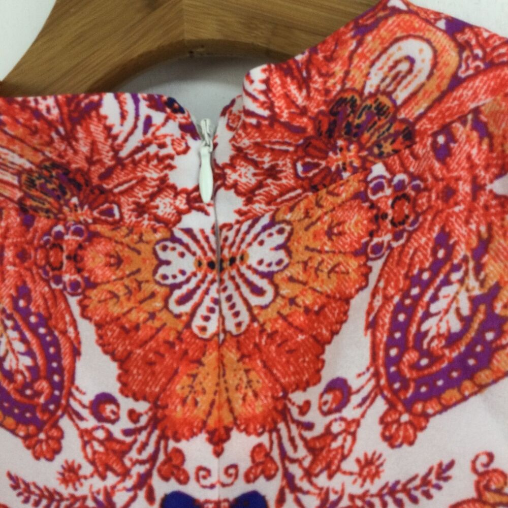 Antonio Melani Elaine Floral Paisley Belted Shift Dress Cayenne/Orchid Sz 10 NWT - Picture 6 of 12